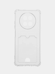 Чехол для HUAWEI nova Y91 4G (Хуавей Нова У91 4 джи), с карманом для карт, прозрачный