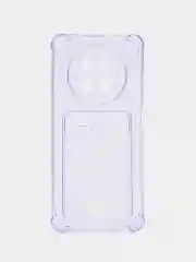Лавандовый чехол для HUAWEI nova Y91 4G (Хуавей Нова У91 4 джи), с карманом для карт, прозрачный