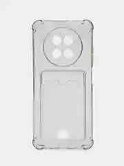 Тёмно-серый чехол для HUAWEI nova Y91 4G (Хуавей Нова У91 4 джи), с карманом для карт, прозрачный