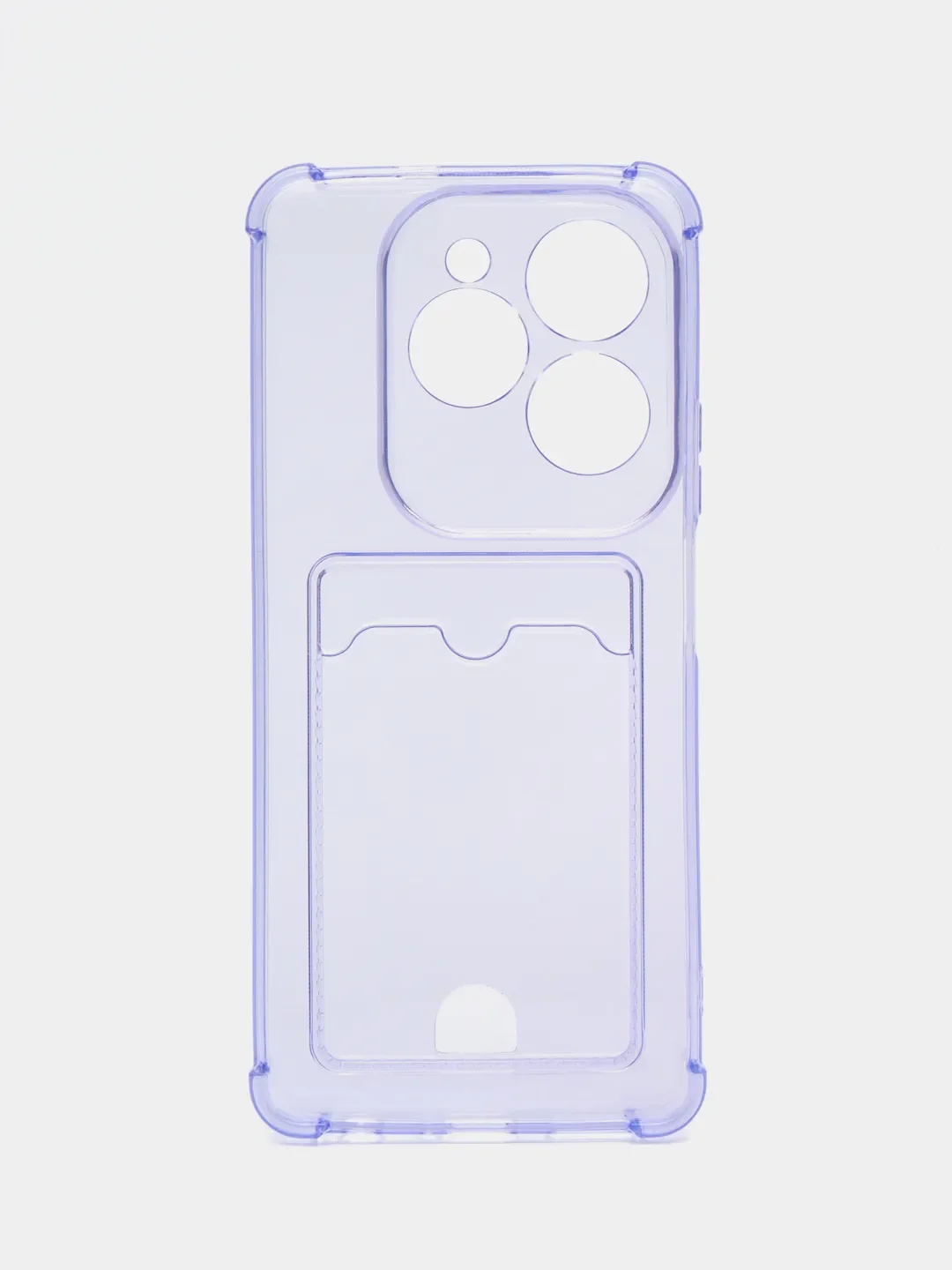 Лавандовый чехол для Realme C63 4G (Реалми С63 4джи), с карманом для карт, прозрачный