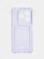 Лавандовый чехол для  Realme C63 4G (Реалми С63 4джи), с карманом для карт, прозрачный