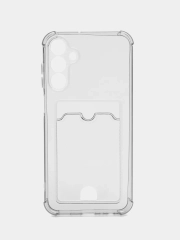 Чехол для Samsung Galaxy S24 FE (Самсунг Галакси С24 ФЕ), с карманом для карт, прозрачный