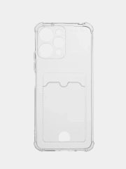 Чехол для Xiaomi Redmi 12 4G  (Сяоми Редми 12 4 джи), с карманом для карт, прозрачный