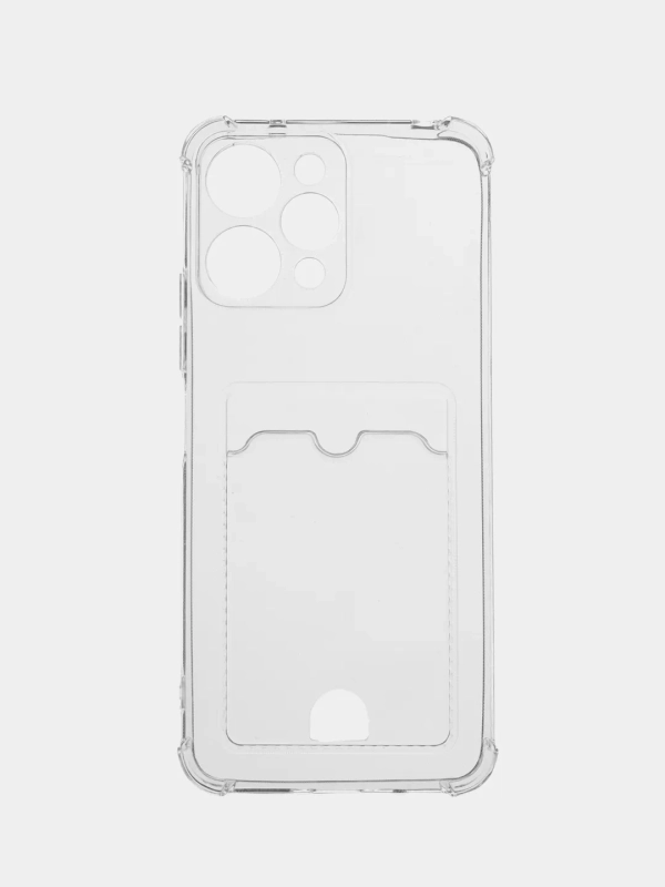 Чехол для Xiaomi Redmi 12 4G  (Сяоми Редми 12 4 джи), с карманом для карт, прозрачный