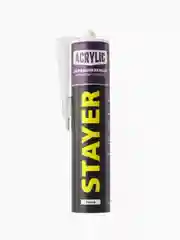 Аметистовый герметик STAYER акриловый, силиконовый, санитарный, белый, универсальный,