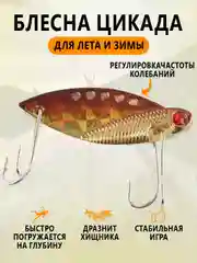 Золотой блесна Цикада зимняя и летняя, раттлин виб балансир
