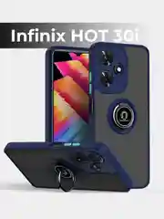 Чехол противоударный Infinix HOT 30i (Хот 30и), с металлической подставкой кольцом