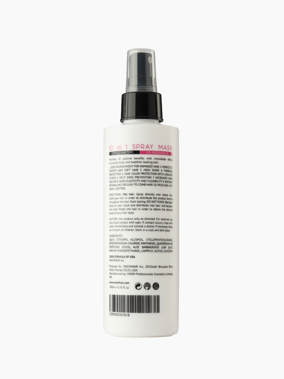 ONLY4HAIR / Многофункциональная несмываемая спрей - маска 10 в 1 для всех типов волос