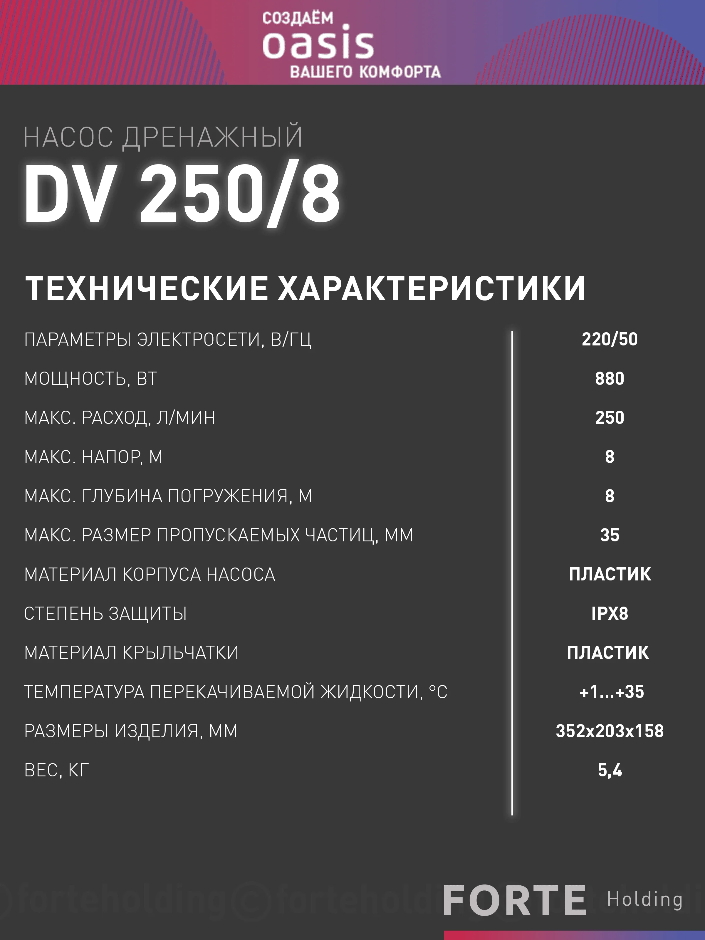 Зеленый дренажный насос "making Оasis everywhere"для грязной воды DV 250/8
