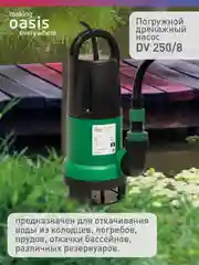 Зеленый дренажный насос "making Оasis everywhere"для грязной воды DV 250/8