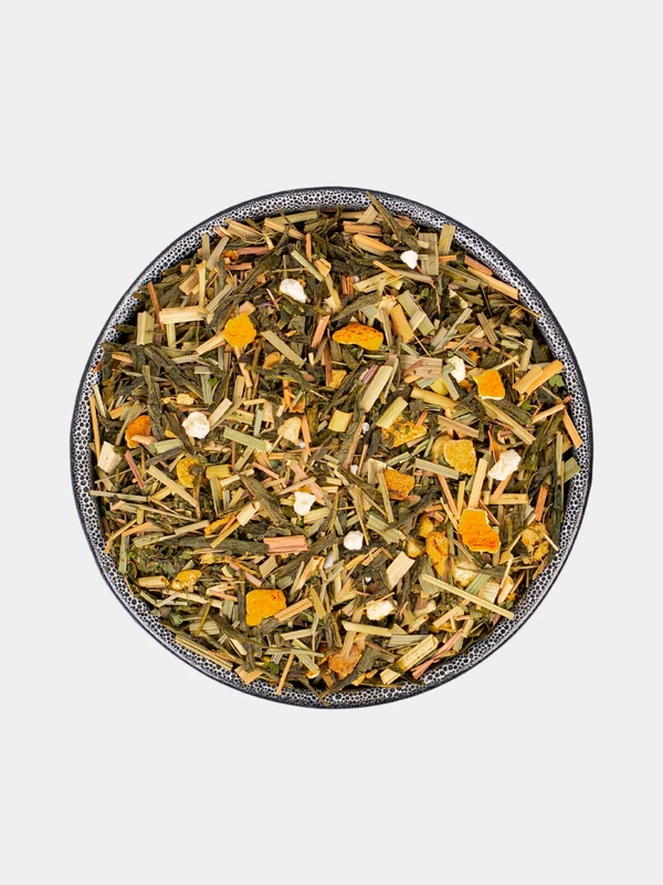 Чай листовой зеленый TEAON сенча "Лимонник" с лемонграссом,апельсином,мятой,имбирем, 50г