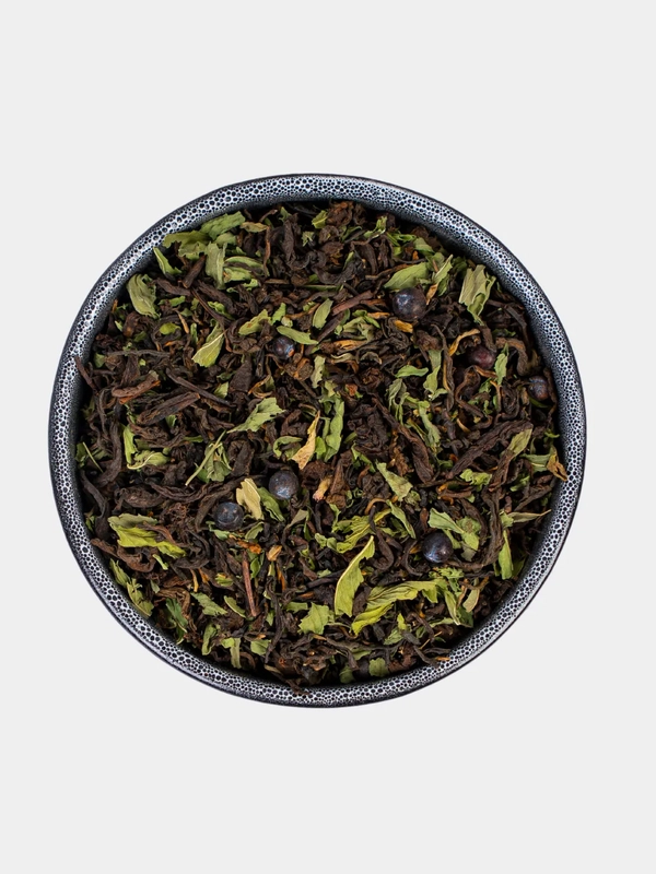 Чай черный TEAON Шу пуэр "Таежный" с можжевельником и мятой, 50г