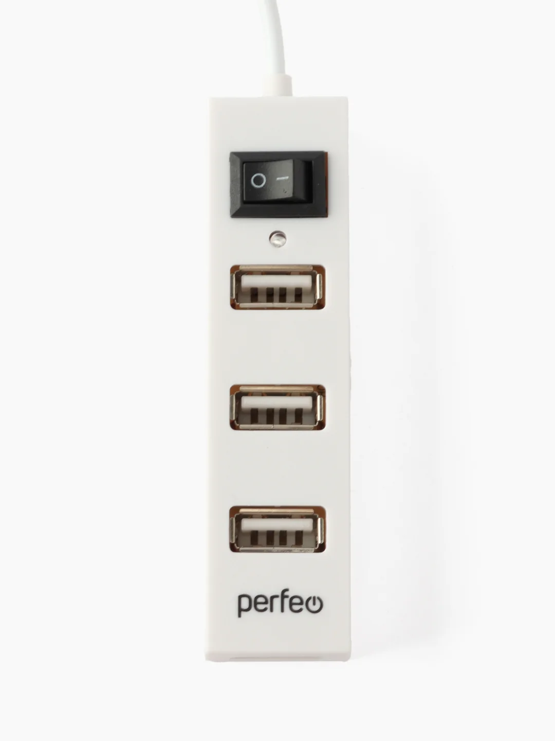 Белый разветвитель хаб USB-HUB Perfeo 4 Port, (PF-H045)