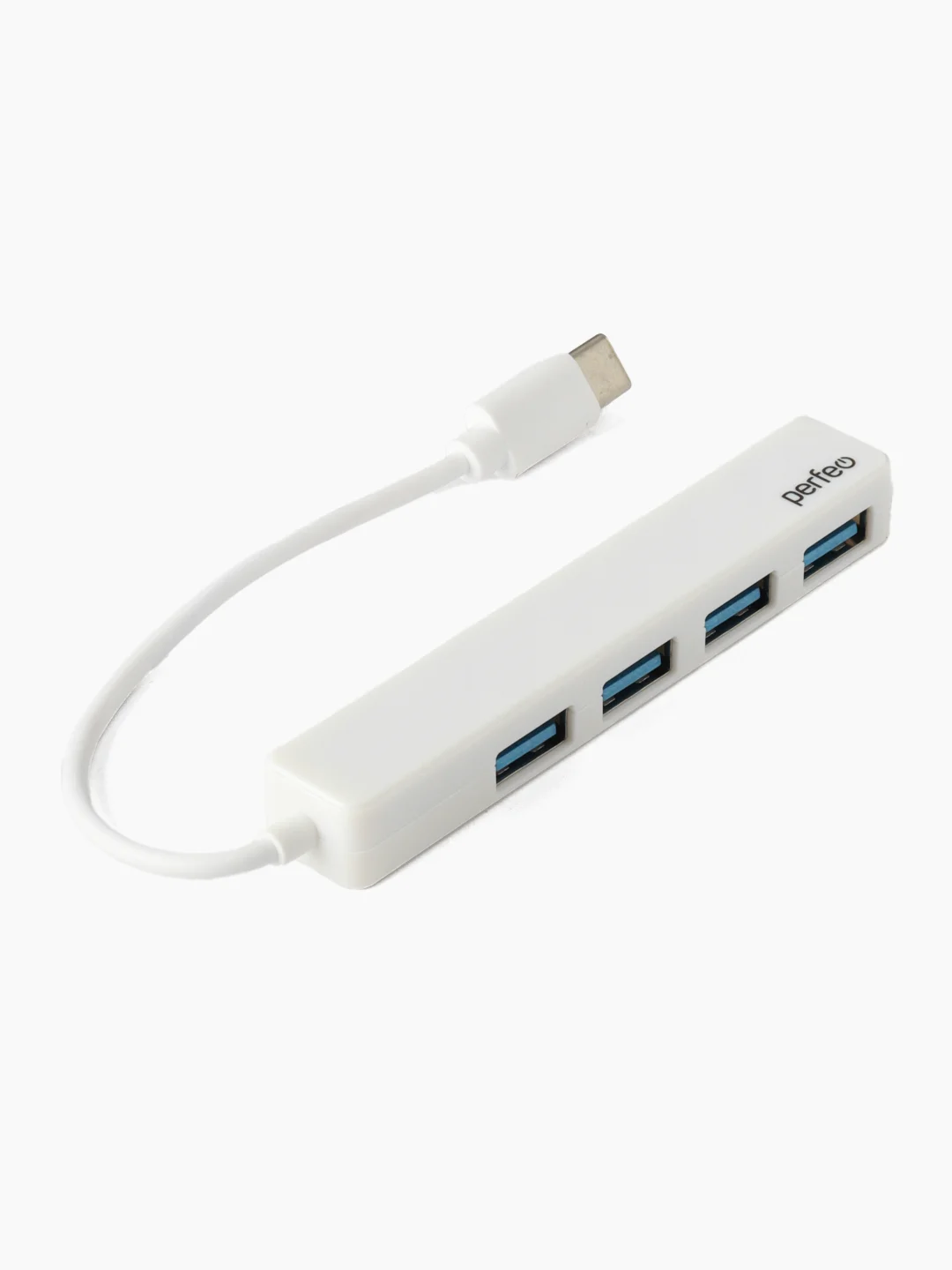 Белый разветвитель USB хаб C-HUB Perfeo 4 порта (PF-H039)