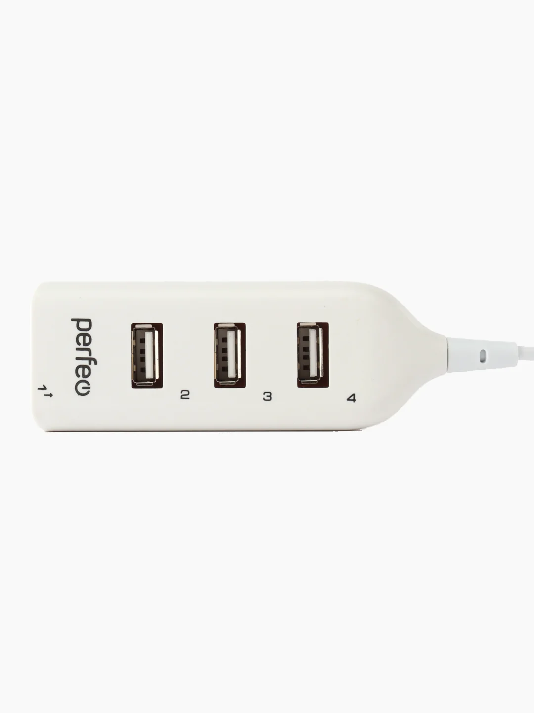 Белый разветвитель хаб Perfeo USB-HUB Perfeo 4 Port, (PF-H049)