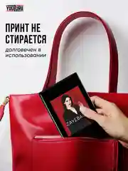 Бордовый обложка на паспорт с принтом