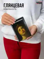 Бежевый обложка на паспорт с принтом