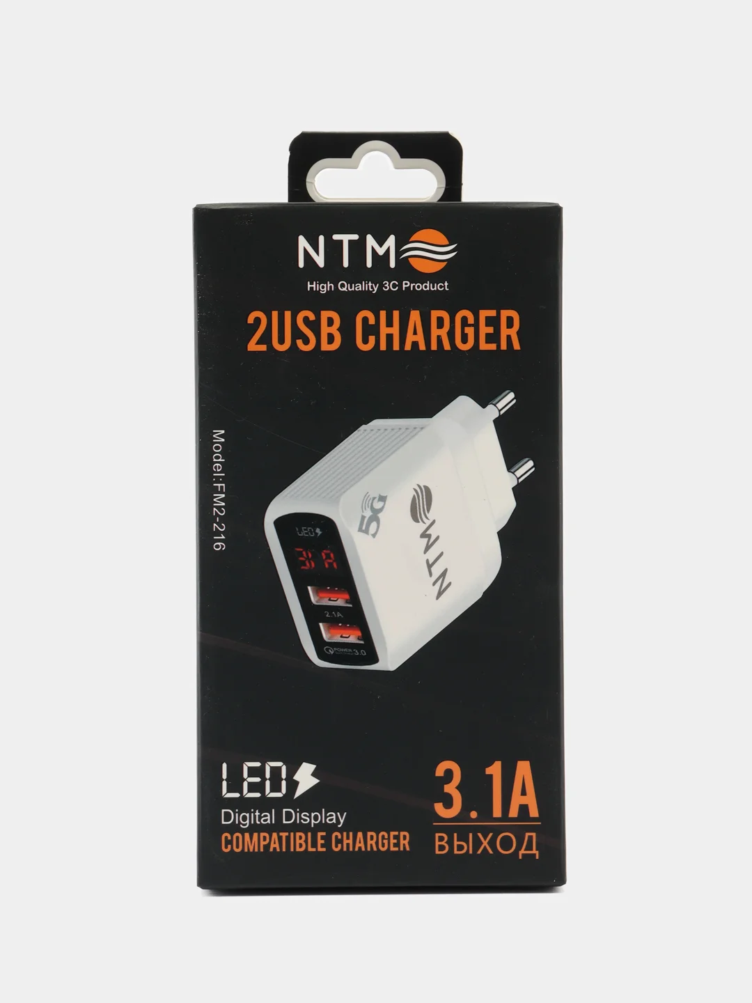 Зарядное устройство для телефона с led дисплеем на 2 выхода