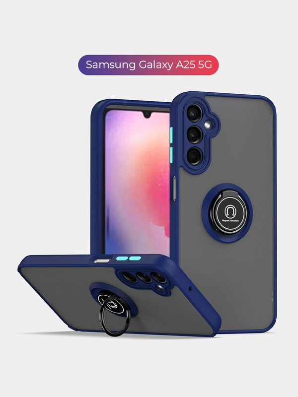 Чехол противоударный Samsung Galaxy A25 (Самсунг А25), с металлической подставкой кольцом