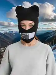 Угольный женская зимняя балаклава шапка в форме медведя