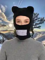 Черный женская зимняя балаклава шапка в форме медведя