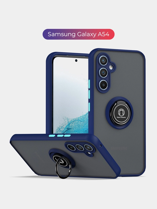 Чехол противоударный Samsung Galaxy A54 (Самсунг А54), с металлической подставкой кольцом
