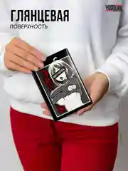 Бордовый обложка на паспорт "Аниме" с принтом