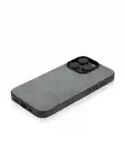Серый люксовый чехол для Apple iPhone 16 Pro алькантара Rosco замшевый с силиконовой окантовкой