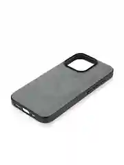 Серый люксовый чехол для Apple iPhone 16 Pro алькантара Rosco замшевый с силиконовой окантовкой