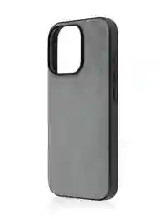 Серый люксовый чехол для Apple iPhone 16 Pro алькантара Rosco замшевый с силиконовой окантовкой