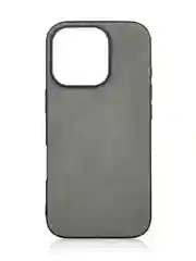 Серый люксовый чехол для Apple iPhone 16 Pro алькантара Rosco замшевый с силиконовой окантовкой