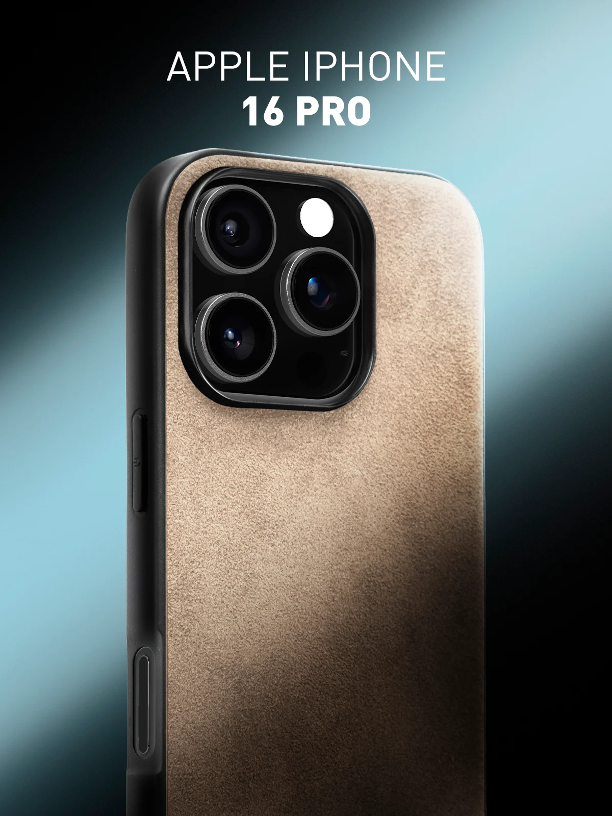 Люксовый чехол для Apple iPhone 16 Pro алькантара Rosco замшевый с силиконовой окантовкой
