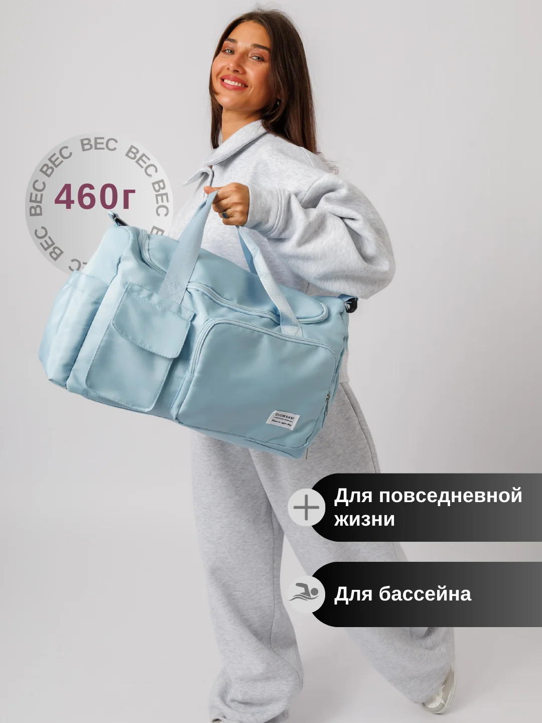 Голубой сумка дорожная, спортивная, для путешествий и спорта