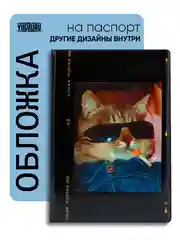 Синий обложка на паспорт с принтом