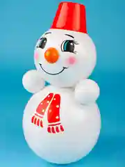 Неваляшка музыкальная, для малышей, расписная игрушка-качалка, кукла Снеговик, 23 см