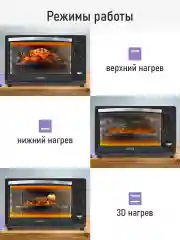 Черный духовой шкаф (Мини-печь) LUMME LU-EO1712C (40 литров, КОНВЕКЦИЯ + ГРИЛЬ) ночной коралл
