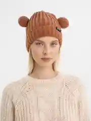 Коричневый шапка с ушками зимняя, женская, 44-56