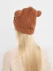 Коричневый шапка с ушками зимняя, женская, 44-56