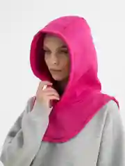 Вишнёвый капор с начёсом, капюшон с воротником
