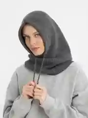 Бордовый капор женский, вязаный капюшон