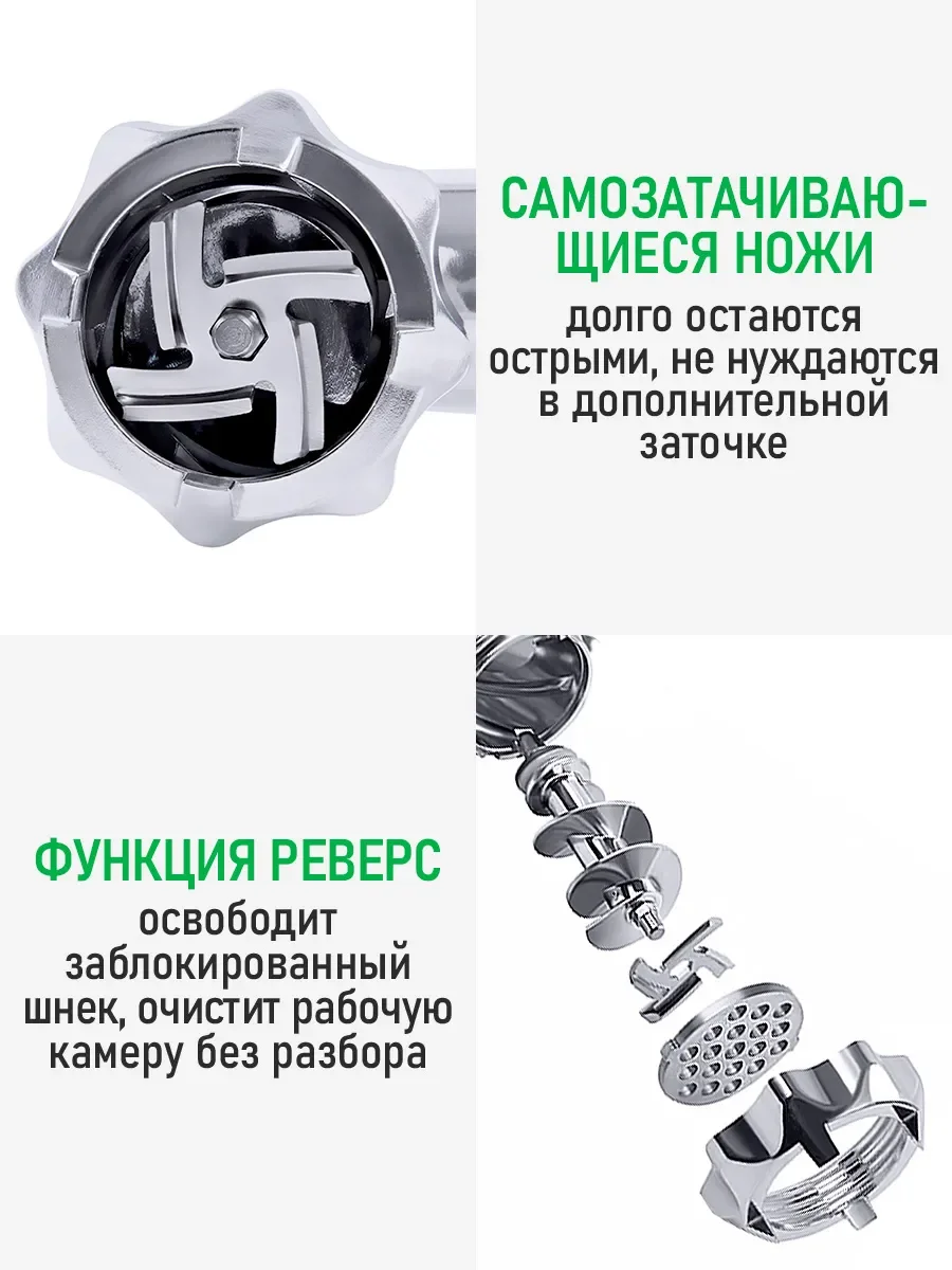 Черный мясорубка электрическая MARTA MT-MG2029A /2800 Вт/ нож нерж.сталь, металлический шнек