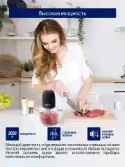Черный измельчитель кухонный электрический STINGRAY ST-KP2100D темный агат