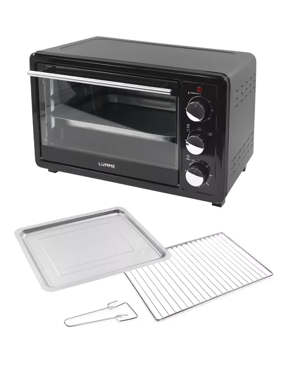 Черный духовой шкаф LUMME LU-EO1715A /1800 Вт/ Объем: 30 л/4 нагревательных элемента/3 режима