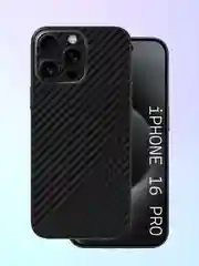Черный защитная пленка на iPhone 16 Pro под карбон на заднюю часть,под кожу, на зад, назад