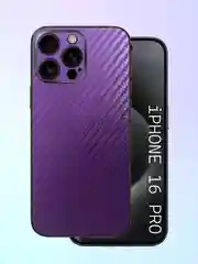 Фиолетовый защитная пленка на iPhone 16 Pro под карбон на заднюю часть,под кожу, на зад, назад