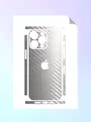 Серебряный защитная пленка на iPhone 16 Pro под карбон на заднюю часть,под кожу, на зад, назад