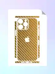 Золотой защитная пленка на iPhone 16 Pro под карбон на заднюю часть,под кожу, на зад, назад