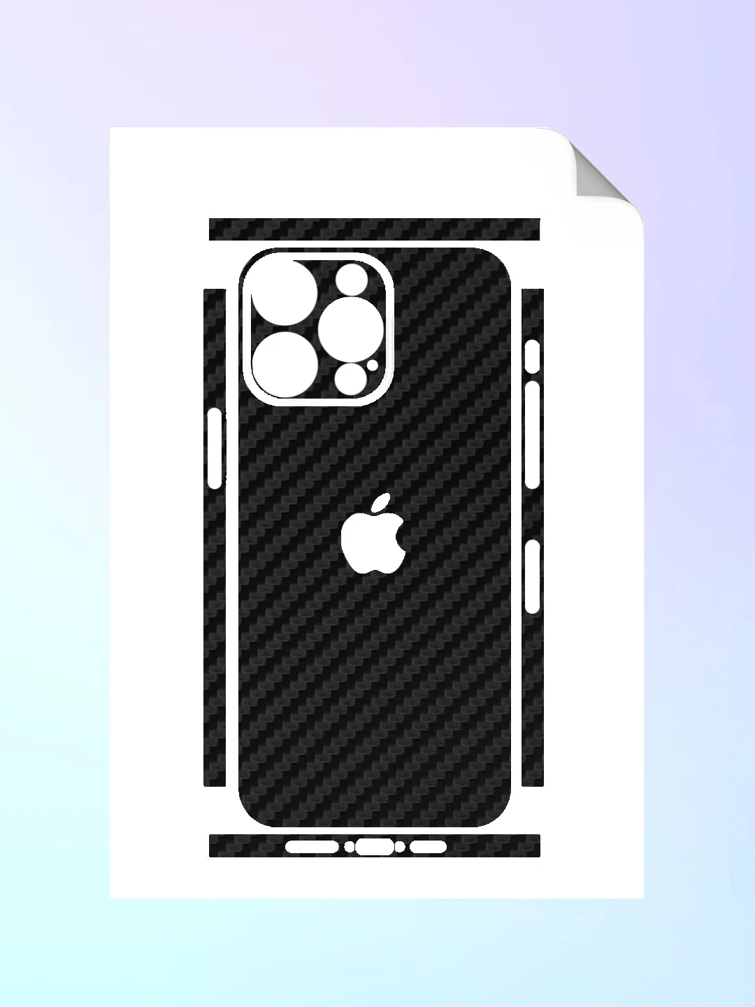 Черный защитная пленка на iPhone 16 Pro под карбон на заднюю часть,под кожу, на зад, назад