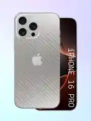 Серебряный защитная пленка на iPhone 16 Pro под карбон на заднюю часть,под кожу, на зад, назад