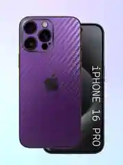 Фиолетовый защитная пленка на iPhone 16 Pro под карбон на заднюю часть,под кожу, на зад, назад
